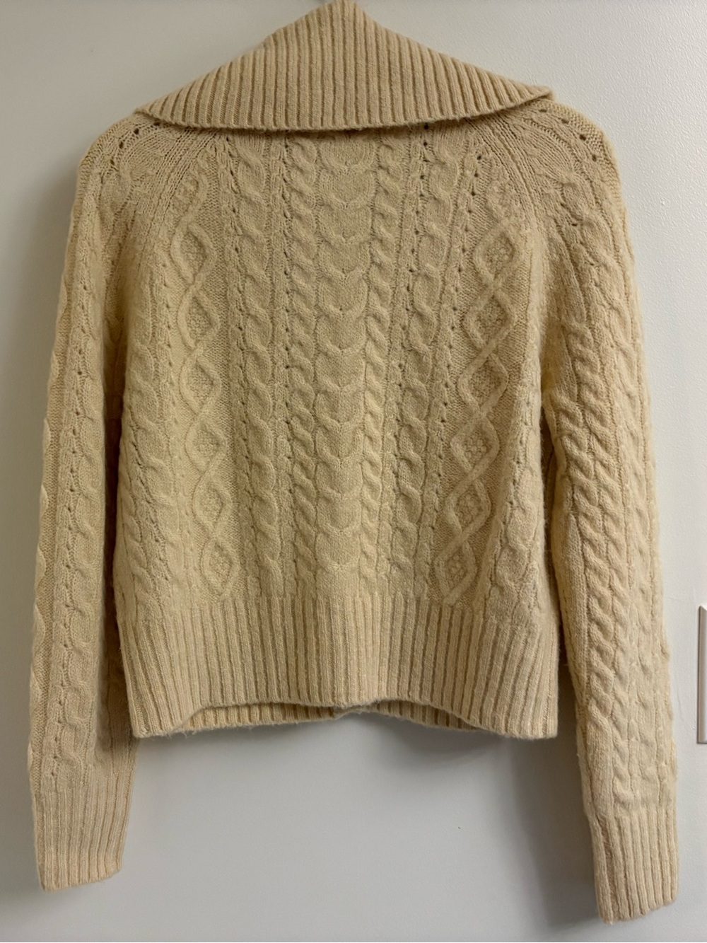 J.Crew Collared Cable Knit Cardigan Merino Alpaca Wool Small - Picture 8 of 11